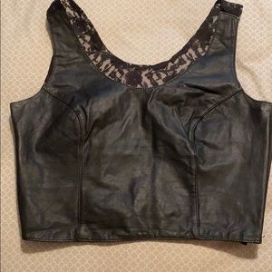 Black Leather/Lace Mid Top
